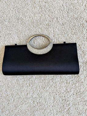 Carlo Fellini Ring Handle Clutch in Black Like New